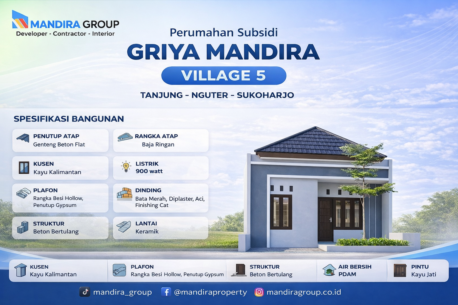 Perumahan Subsidi Griya Mandira Village 5 Sukoharjo