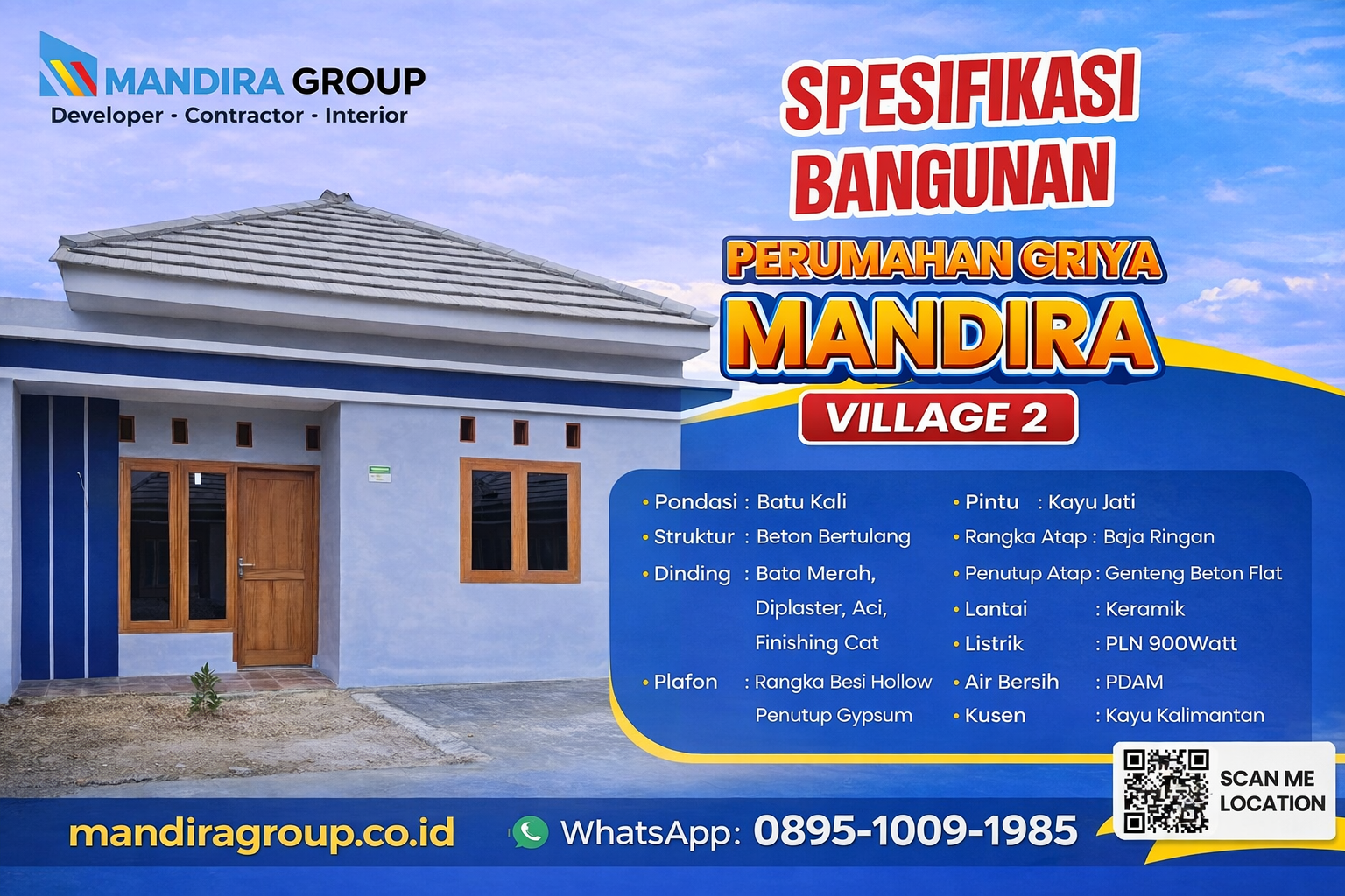 Spesifikasi Perumahan Griya Mandira Village 2 Sragen