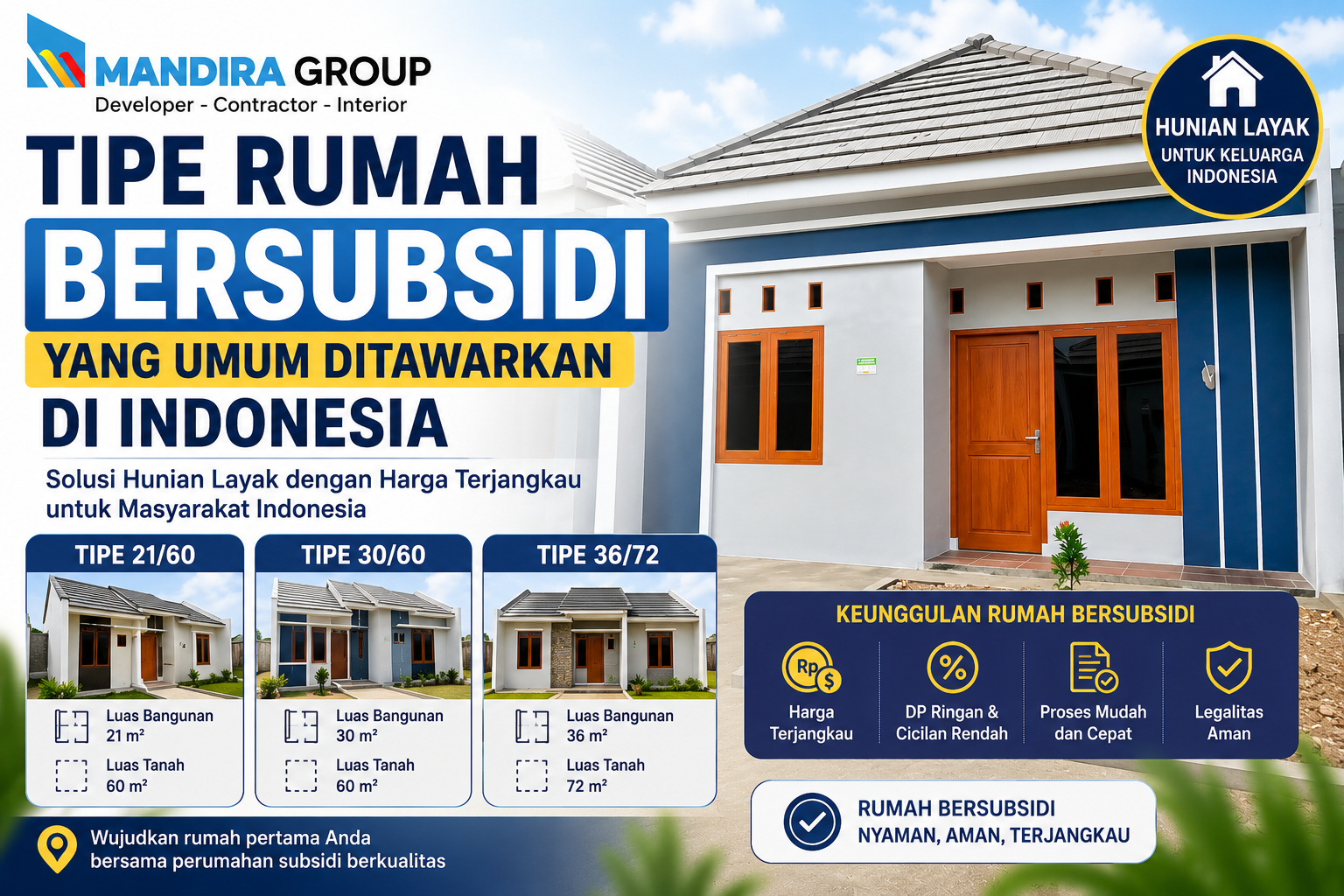 Tipe Rumah Bersubsidi yang Umum Ditawarkan di Indonesia