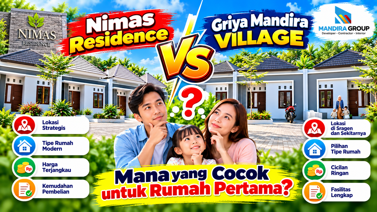 Nimas Residence vs Griya Mandira Village Mana yang Cocok untuk Rumah Pertama